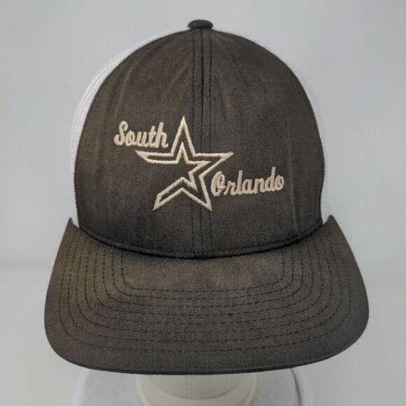 South Orlando Snapback Mesh Back Trucker Hat Brown Embroidered Pacific - Picture 2 of 9